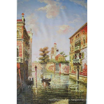 Pintura al óleo del arte de la pared de Venecia